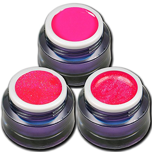 RM Beautynails Premium UV Gel Set Neon Pink Stars...