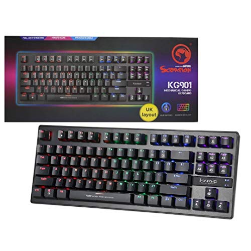 MARVO Scorpion KG901 USB RGB Wired Compact Gaming Tastatur...