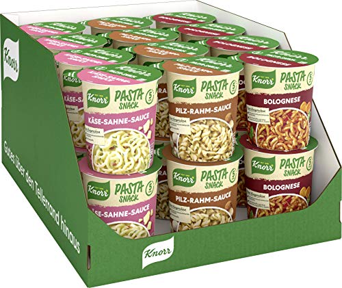 Knorr Pasta Snack Becher verschiedene Sorten Sortimentskarton, 24 x...