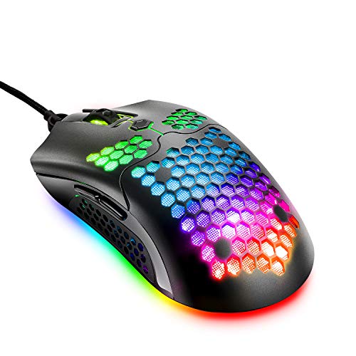 WERPOWER Lightweight Wired Gaming Mouse, 26 RGB Backlit USB...