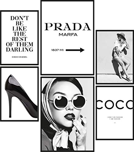 Papierschmiede® Mood-Poster Set Coco Schwarz-Weiß | 6 Bilder als...