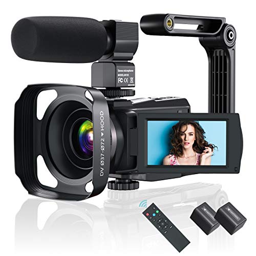 Videokamera 4K WiFi Video Camcorder mit Mikrofon IR Nachtsicht,...