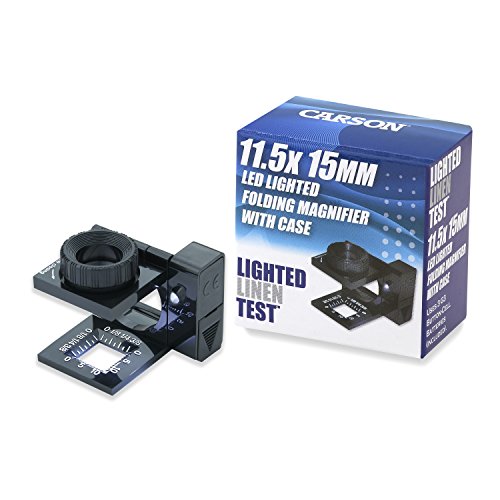 Carson LinenTest Klapplupe mit 11,5-fach Vergrößerung und LED-Beleuchtungsfunktion