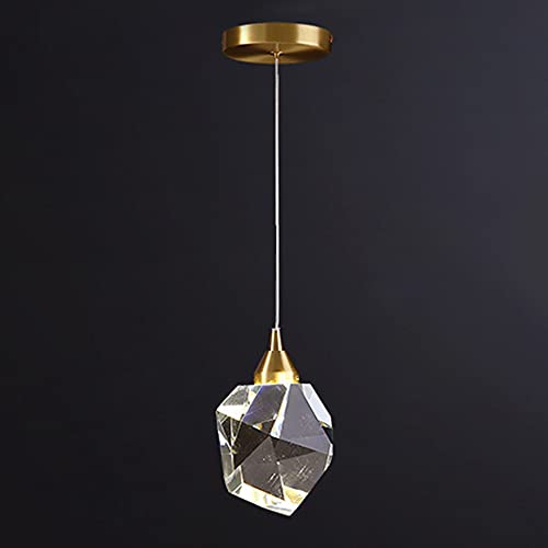 Qamra Modern Kristall 1 Licht Kronleuchter,Einlicht-Pendelleuchte für Schlafzimmer, Küche,...