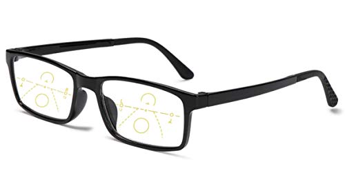 Gleitsichtbrille Lesebrille schwarz Multifokale Gläser Damen Herren Dioptrien mit...