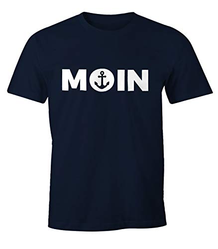 MoonWorks Cooles Herren T-Shirt Moin mit Anker Shirt Navy...