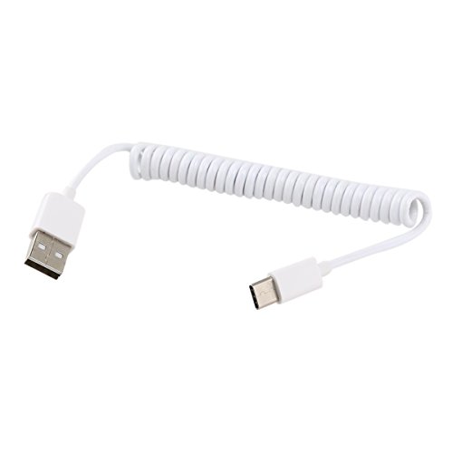 Pixnor USB-Spiralkabel 1M Frühjahr Spirale USB-C USB 2.0 Typ...