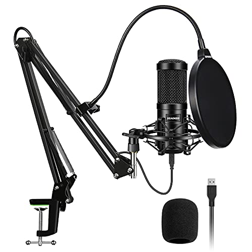 USB PC Mikrofon,Aokeo 192kHZ/24bit Podcast-Mikrofonsets mit Mikrofonständer, Shock Mount,...