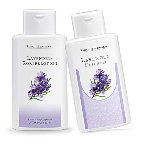 Sanct Bernhard Lavendel Aroma-Set, Körperlotion und Duschgel mit ätherischem...