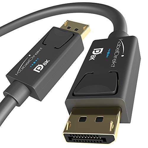 KabelDirekt – 2 m – DisplayPort-Kabel, DP 1.4, VESA-Zertifiziert...