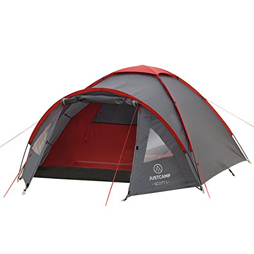 Kuppelzelt Justcamp Scott 3, Campingzelt mit Vorraum, Iglu-Zelt für...