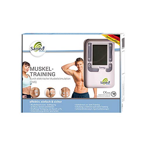 SaneoSPORT Muskeltraining elektrischer EMS TENS Muskelstimulator für Muskelaufbau am...