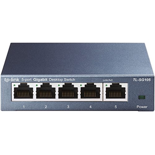 TP-Link TL-SG105 5-Ports Gigabit Netzwerk Switch (bis 2000 MBit/s...