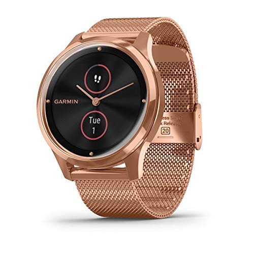 Garmin vivomove Luxe Hybrid-Smartwatch Milanaiseband roségold 010-02241-04