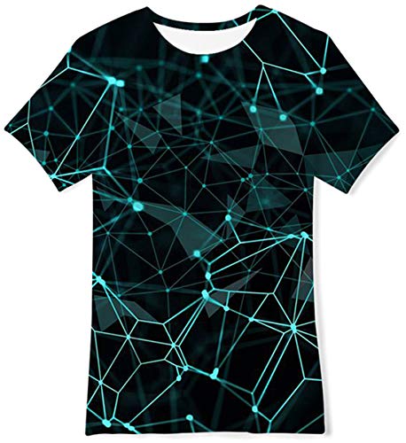 Idgreatim Jugend Jungen Kurzarm T-Shirt Geometrie Grafik 3D Cool...