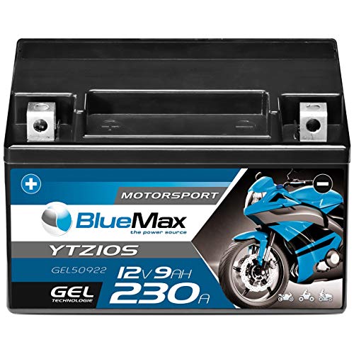 BlueMax +30 Motorsport Motorradbatterie GEL 12V 9Ah YTZ10-S