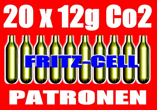 fritz-cell 20 12g Co2 Kapseln für Softair, Painball, Luftpistolen...