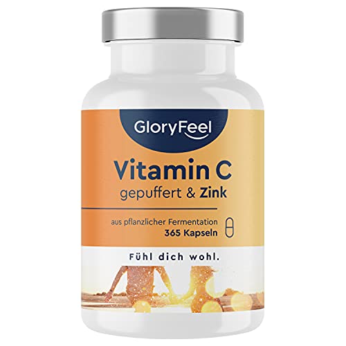 Vitamin C Hochdosiert 1000mg + 20mg Zink - Pflanzlich...
