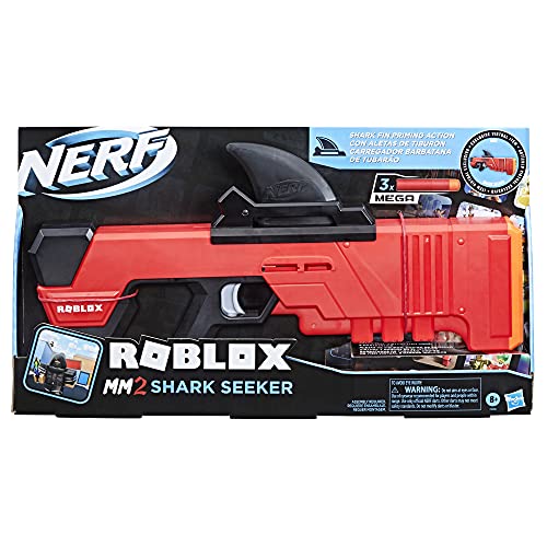 NERF Roblox MM2: Shark Seeker Dart-Blaster, Haifischflossen-Action, 3 Mega...
