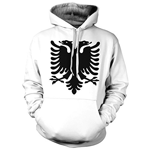 net-shirts Albanien Adler Hoodie, Größe S, Weiss