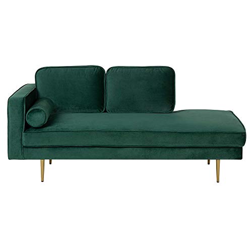 Beliani Moderne Chaiselongue aus Samtstoff in Smaragdgrün Miramas