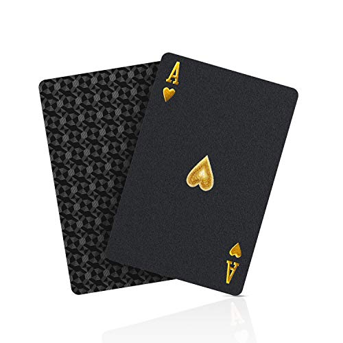 BIERDORF Schwarzer Diamant Kunststoff Pokerkarten Plastik wasserdichte Spielkarten- 1...