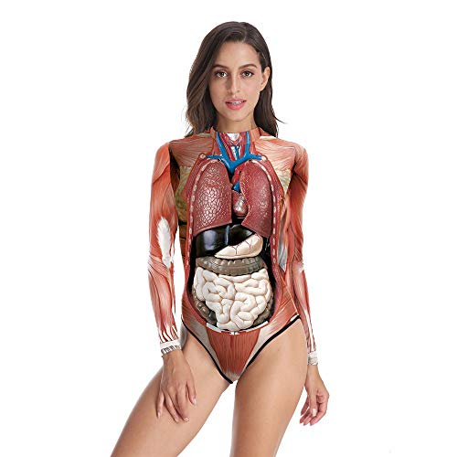 CXJC Frauen 3D Badebekleidung 1 Badeanzug Menschliche Anatomie Gedruckt...