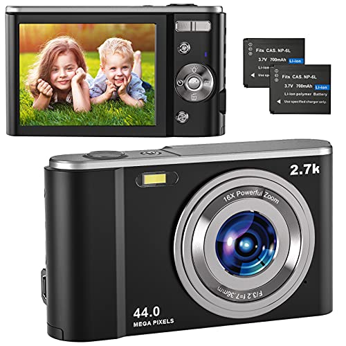 Digitalkamera 2.7K UHD, Vlogging Fotokamera 44MP für Streaming-Video Aufnehmen,...