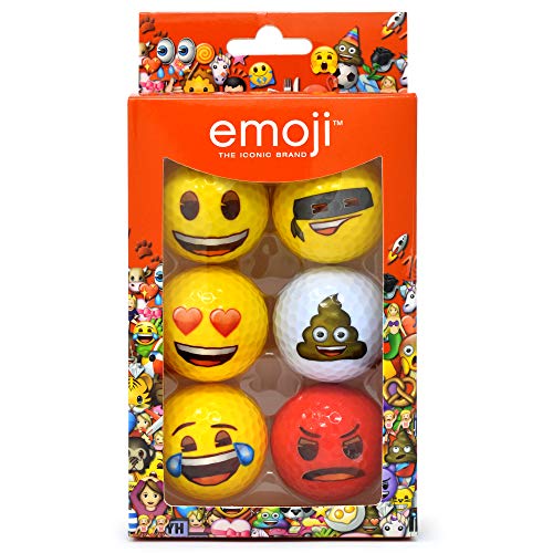 Emoji Erwachsene 6er Set Neuartige Fun Golfbälle, Multicoloured, 6