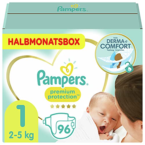 Pampers Baby Windeln Größe 1 (2-5kg) Premium Protection, 96...