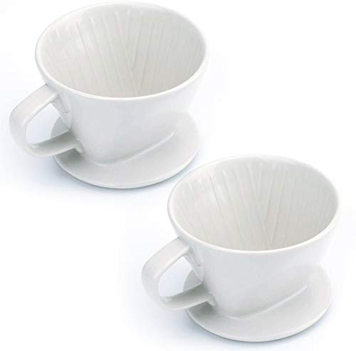 Yesland 2 Stück Kaffeefilter aus Keramik, φ 10cm, mit...