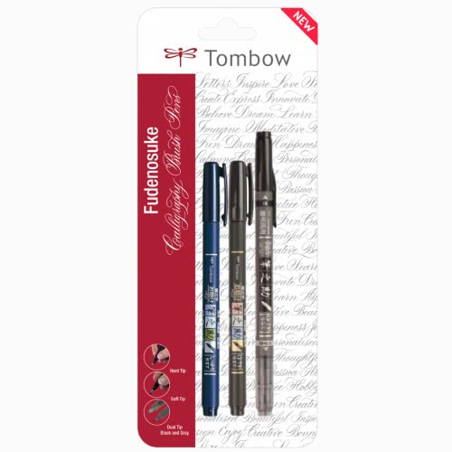 Tombow Brush Pen Fudenosuke, weiche + harte Spitze +...