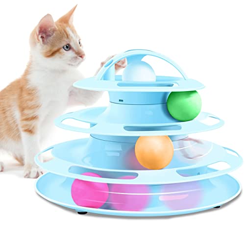 Interaktives Katzenspielzeug, Katze Bälle Trackball, Katzen Spielturm Spielzeug, Haustier...